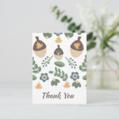Herfst Floral Greenery Leaves Acorns Dank u Briefkaart (Staand voorkant)