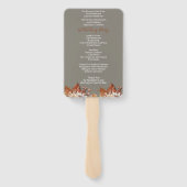 Herfst Floral Grijs Bruiloft Hand Fan Handwaaier (Achterkant)