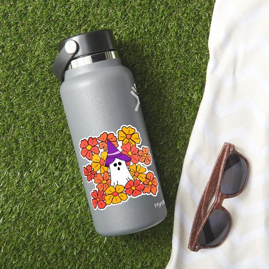 Herfst Floral Halloween Ghost Sticker (HydroFlask Insitu)