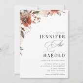 Herfst Floral Minimal Plain Alles in een bruiloft Kaart (Voorkant)