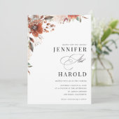 Herfst Floral Minimal Plain Alles in een bruiloft Kaart (Staand voorkant)