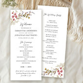 Herfst Floral Modern Wildflowers Wedding Programma