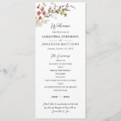 Herfst Floral Modern Wildflowers Wedding Programma (Voorkant)