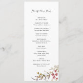 Herfst Floral Modern Wildflowers Wedding Programma (Achterkant)