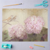 Herfst Floral Pink Hydrangea Flowers Ontkoppeling Tissuepapier (Craft)