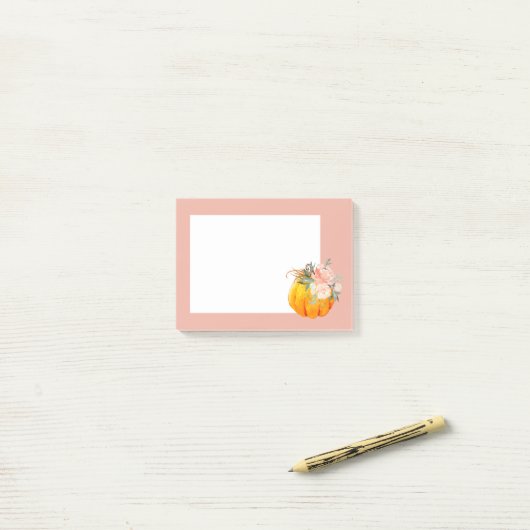 herfst, floral, pomkin post-it notes (Op bureau)