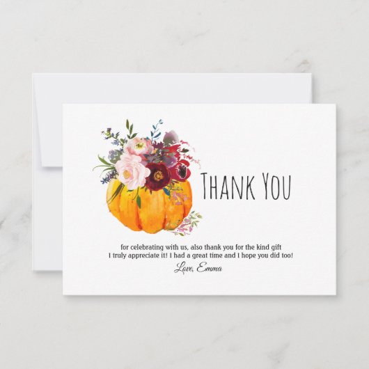 herfst, floral, pompoen bedankt (Voorkant)