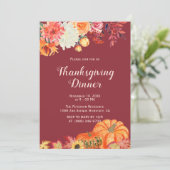 Herfst Floral Pumpkin Thanksgiving Kaart (Staand voorkant)