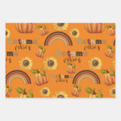 herfst Floral Pumpkin Vibes Inpakpapier Vel (Voorkant 3)
