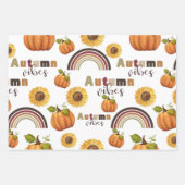herfst Floral Pumpkin Vibes Inpakpapier Vel (Voorkant)