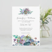 Herfst Floral Pumpkin Wedding Kaart (Staand voorkant)