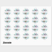 Herfst Floral Pumpkin Wedding Ronde Sticker (Vel)