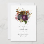 herfst Floral QR Code RSVP Weddenschap Kaart (Voorkant)