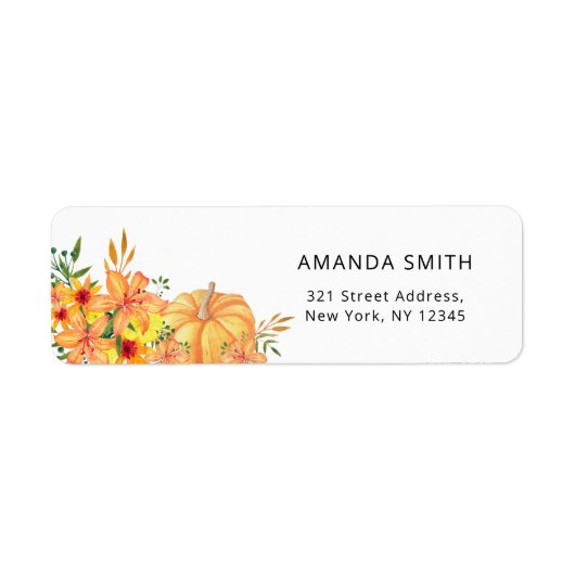 Herfst floral return address label (Voorkant)