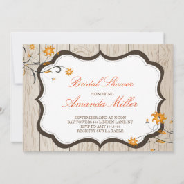Herfst Floral Rustic Bridal Shower Invitations Kaart
