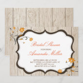 Herfst Floral Rustic Bridal Shower Invitations Kaart (Voorkant / Achterkant)