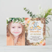 Herfst Floral Rustic First Birthday Kaart (Staand voorkant)