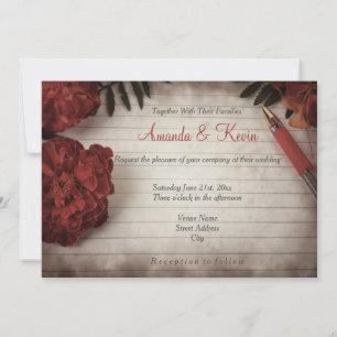 Herfst Floral Rustic Wedding Kaart