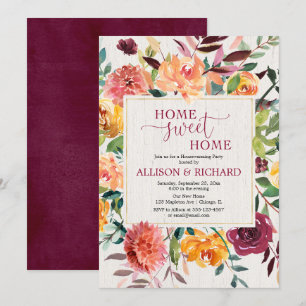 Herfst floral rustige waterverven huisopwarmingspa kaart