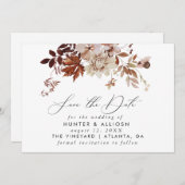 Herfst Floral Save the Date Kaart (Voorkant / Achterkant)