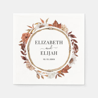 Herfst Floral Terracotta Wedding Servet