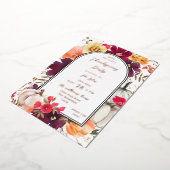 Herfst Floral Thanksgiving witte pompoen Folie Uitnodiging (Gedraaid)