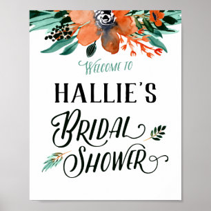 Herfst Floral Vrijgezellenfeest Welkom Poster