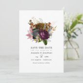  herfst Floral Wedding Foto Save The Date (Staand voorkant)