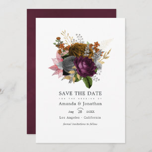  herfst Floral Wedding Foto Save The Date