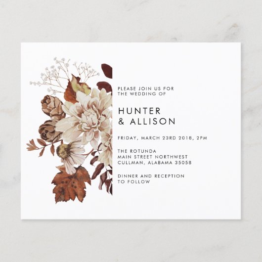 Herfst Floral Wedding Invitation Flyer (Voorkant)