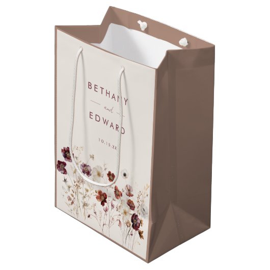 Herfst Floral Wedding Medium Cadeauzakje (Voorkant Gekanteld)