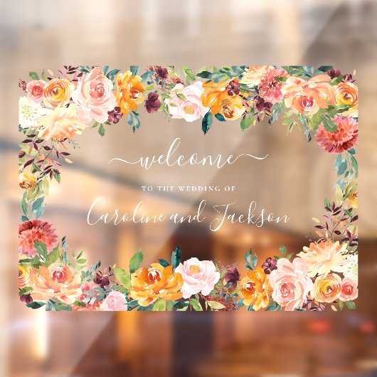 Herfst Floral Wedding Raamsticker (Vel 2)
