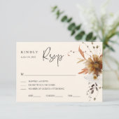 Herfst Floral Wedding RSVP Kaart (Staand voorkant)