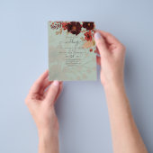 Herfst Floral Wedding Terracotta Burgundy Red Flyer (Hand)