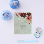 Herfst Floral Wedding Terracotta Burgundy Red Flyer (Enkel)