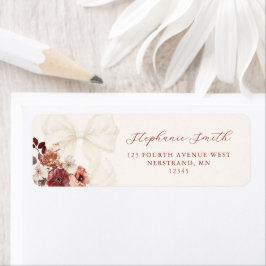 Herfst Floral White Bow Vrijgezellenfeest retourad Etiket