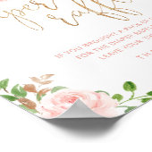 Herfst floral white gold pumpkin diaper raffinage  poster (Hoek)