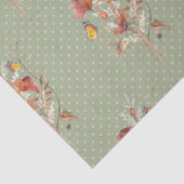 Herfst Floral Wildflower Bouquet Butterfly Tissuepapier (Detail)