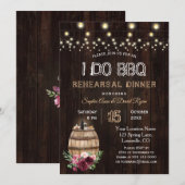 Herfst Floral Wine Barrel Vineyard Rehearsal Dinne Kaart (Voorkant / Achterkant)