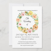 Herfst Floral Yellow in Perzikkleurige Rozen met o Kaart (Voorkant)