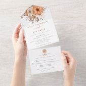 Herfst Florals Gast Adressen Bruiloft All In One Uitnodiging (Afscheurbaar)