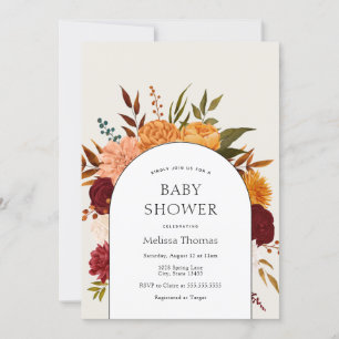 Herfst Florals Mums en Marigold Arch Baby shower Kaart