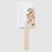 Herfst Florals Pumpkin Waterverf Wedding Programme Handwaaier (Achterkant)