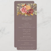 Herfst Florals Thanksgiving Flat 4 Cursus Menu (Voorkant / Achterkant)