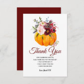 herfst, floreel, pompoen bedankkaart (Voorkant / Achterkant)