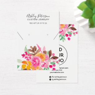 Herfst florly girly jewelry earing ketting display visitekaartje