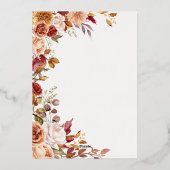 Herfst Flower Folie bruiloft uitnodiging (Achterkant)