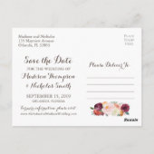 Herfst Flower Save the Date Briefkaarten, Sinaasap Briefkaart (Achterkant)