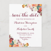 Herfst Flower Save the Date Briefkaarten, Sinaasap Briefkaart (Voorkant)