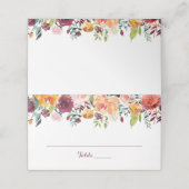 Herfst Flower Wedding Gevouwen Plaats Kaarten Sina (Buitenkant ongevouwen)